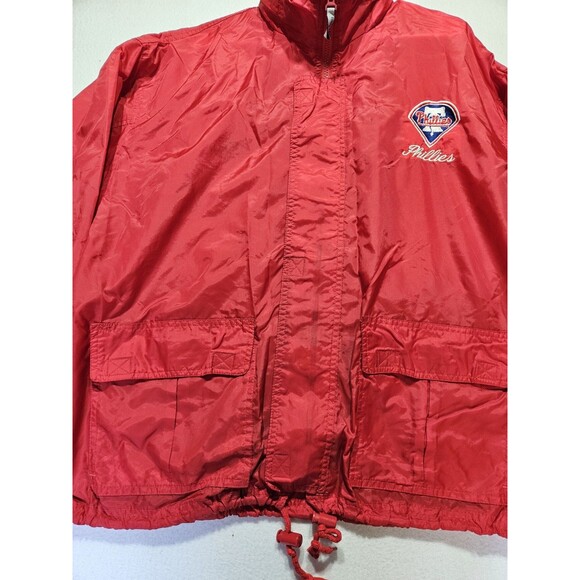 Vintage Chalkline Philadelphia Phillies Full Zip Rain Coat Size Large - Picture 3 of 8